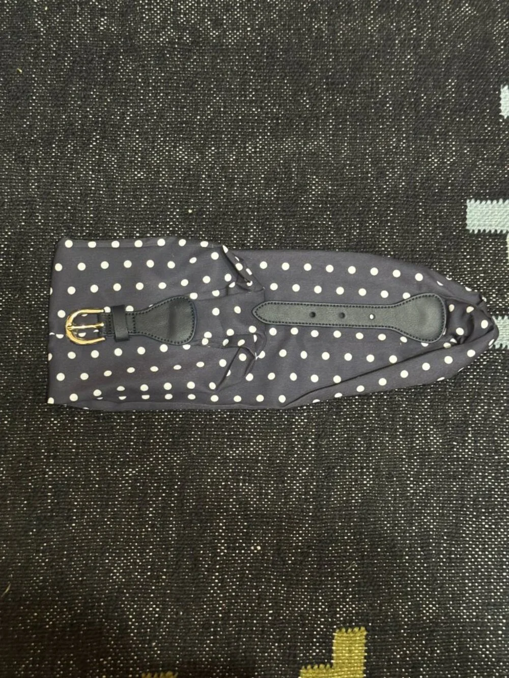 Talbots Scarf Belt, Navy Polka Dot, Harness Buckle, Small